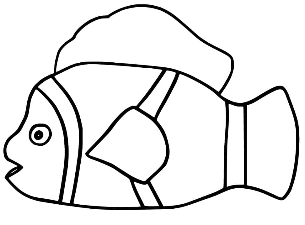 Coloriage gratuit Poisson Clown #218323 de la collection Animaux à imprimer