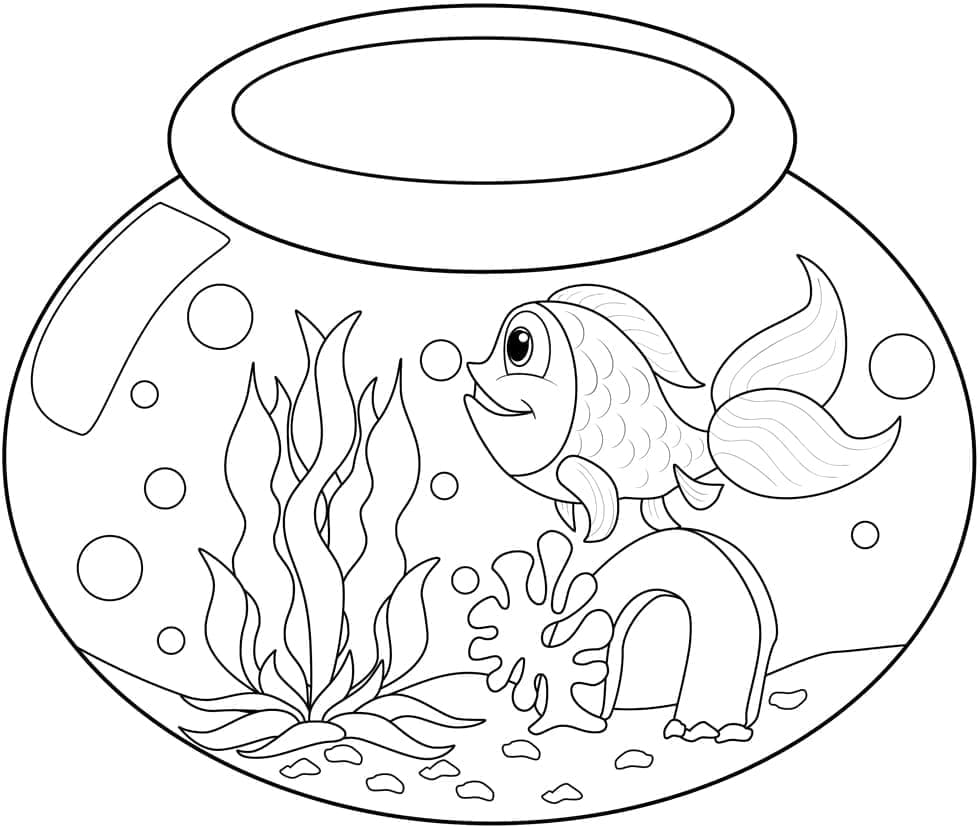 Coloriage gratuit Poisson Rouge #208310 de la collection Animaux à imprimer