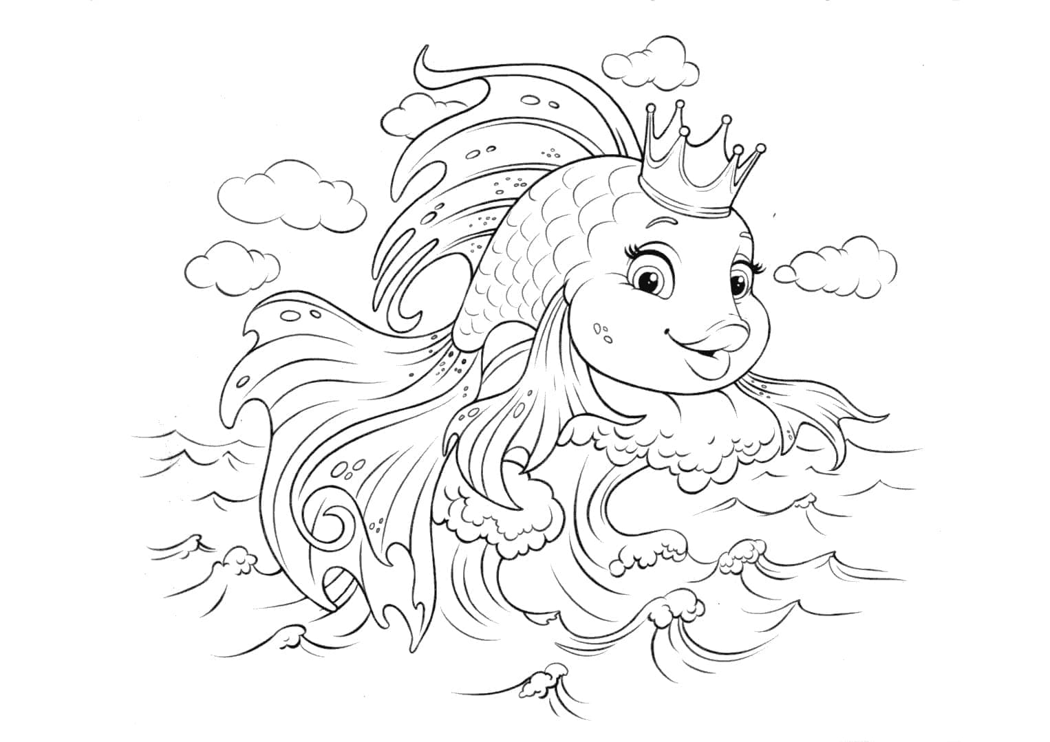Coloriage gratuit Poisson Rouge #208318 de la collection Animaux à imprimer