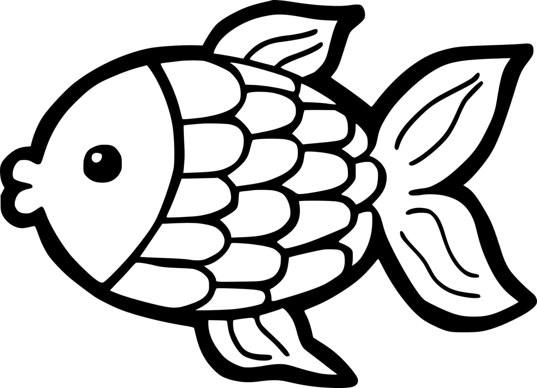 Coloriage gratuit Poisson Rouge #208328 de la collection Animaux à imprimer