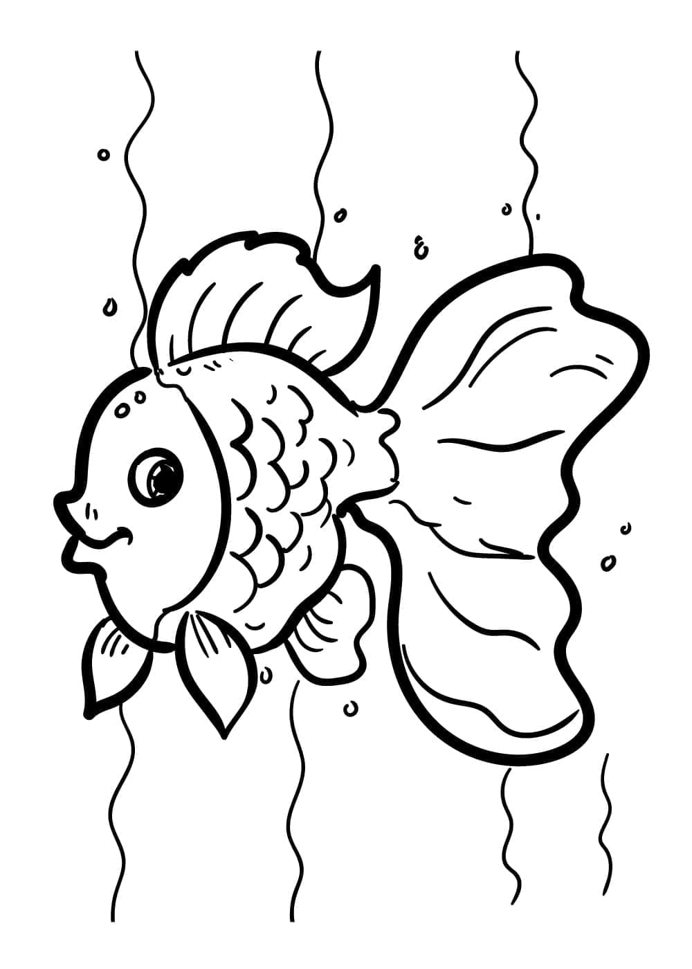 Coloriage gratuit Poisson Rouge #208336 de la collection Animaux à imprimer