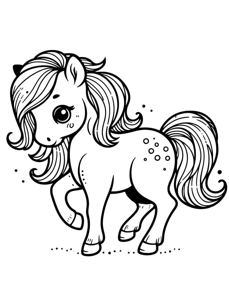 Illustration au trait Poney #210318 de la collection Animaux à colorier gratuitement
