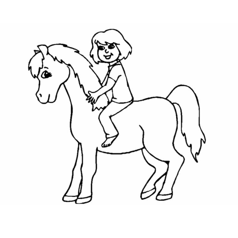 Coloriage gratuit Poney #210343 de la collection Animaux à imprimer