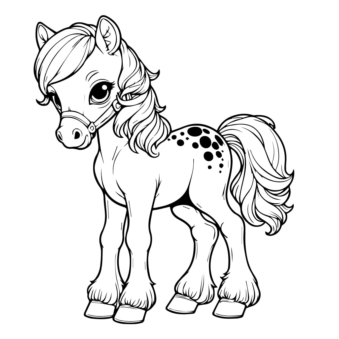 Coloriage gratuit Poney #214225 de la collection Animaux à imprimer