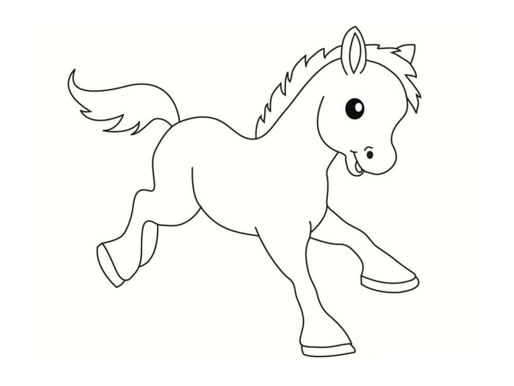Page de coloriage Poney #214237, collection Animaux, à imprimer et colorier