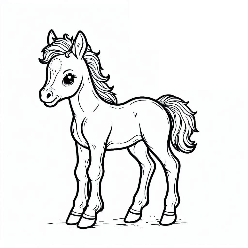 Coloriage gratuit pour enfants et adultes Poney #214243, collection Animaux