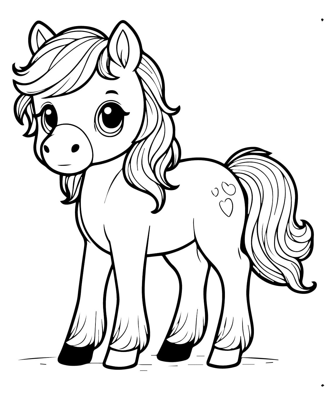 Page de coloriage Poney #214248, collection Animaux, à imprimer et colorier