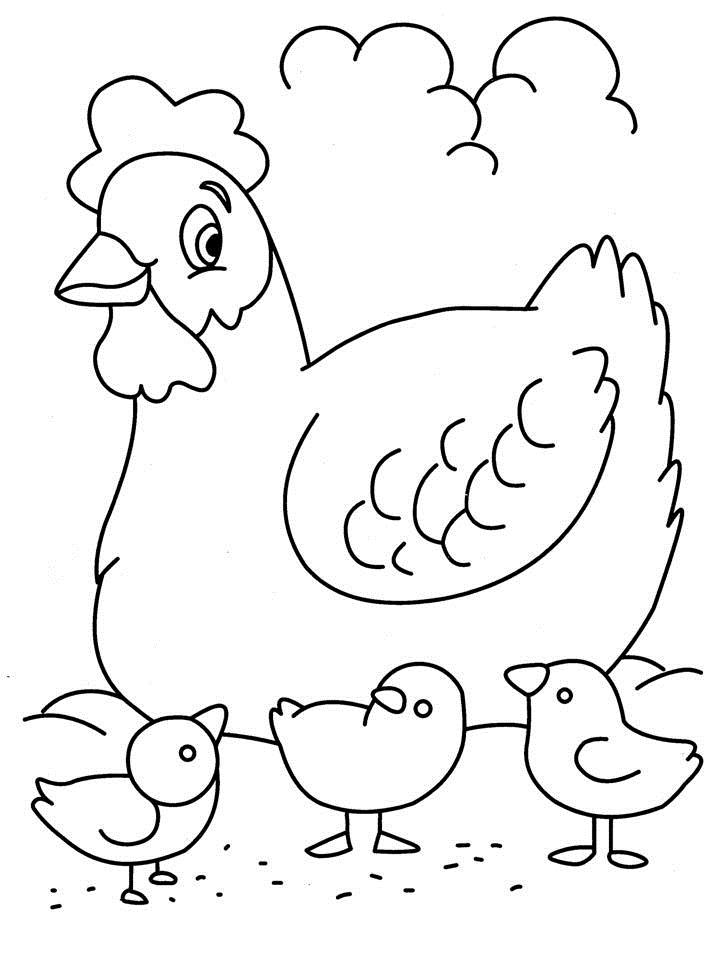 Dessin à colorier: Poule (Animaux) #17449 - Coloriages à Imprimer Gratuits