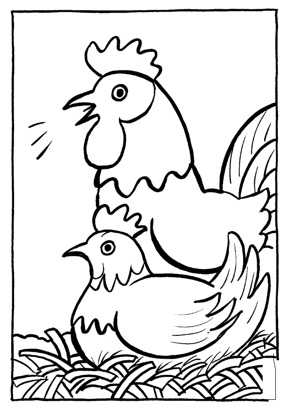 Dessin à colorier: Poule (Animaux) #17455 - Coloriages à Imprimer Gratuits
