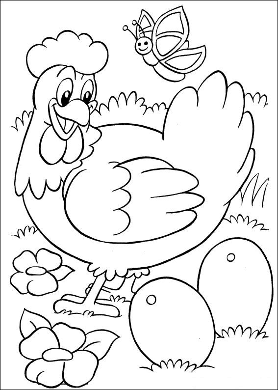 Dessin à colorier: Poule (Animaux) #17466 - Coloriages à Imprimer Gratuits