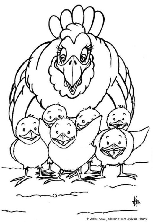 Dessin à colorier: Poule (Animaux) #17543 - Coloriages à Imprimer Gratuits