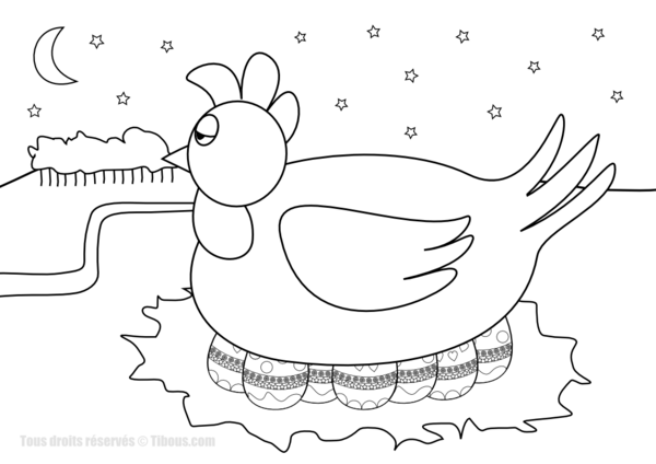 Dessin à colorier: Poule (Animaux) #17554 - Coloriages à Imprimer Gratuits