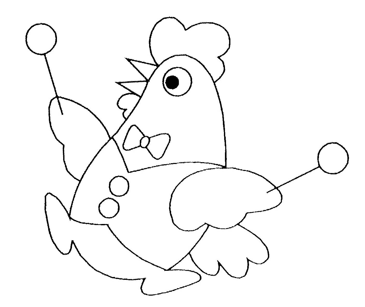 Dessin à colorier: Poulet (Animaux) #17245 - Coloriages à Imprimer Gratuits