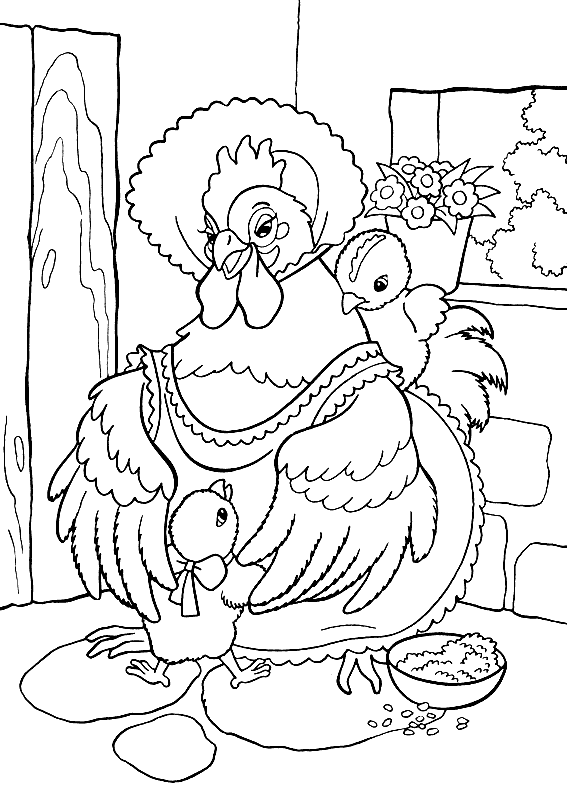 Dessin à colorier: Poulet (Animaux) #17308 - Coloriages à Imprimer Gratuits