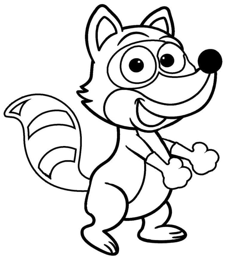 Dessin à colorier Raton laveur #208535 issu de la collection Animaux, prêt à imprimer