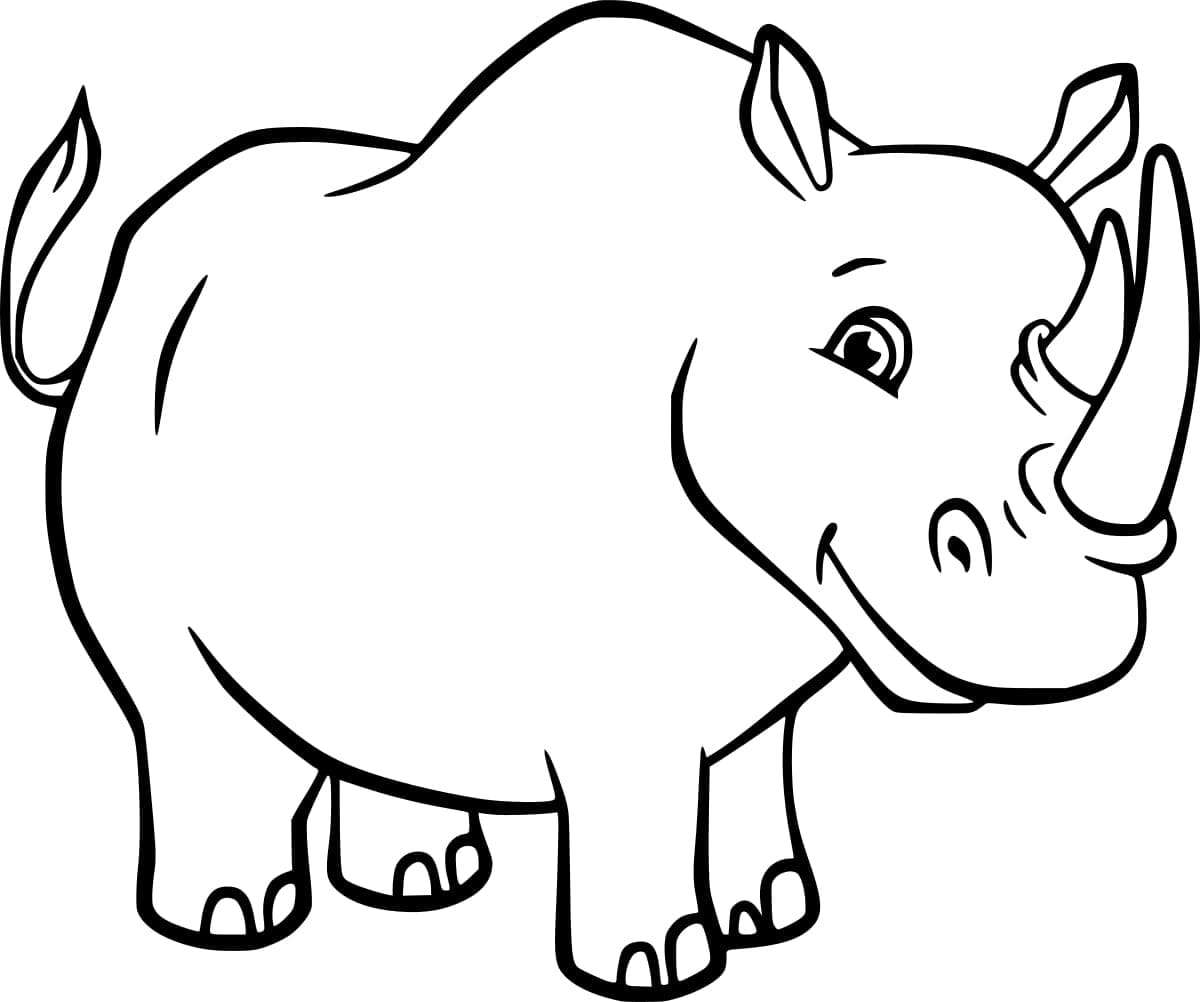Dessin à colorier: Rhinocéros (Animaux) #206643 - Coloriages à Imprimer Gratuits