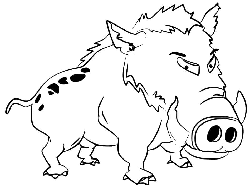 Dessin à colorier: Sanglier (Animaux) #205351 - Coloriages à Imprimer Gratuits