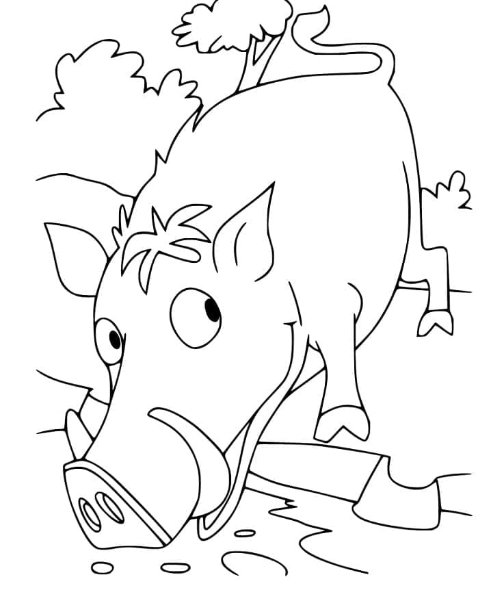 Dessin à colorier: Sanglier (Animaux) #205359 - Coloriages à Imprimer Gratuits