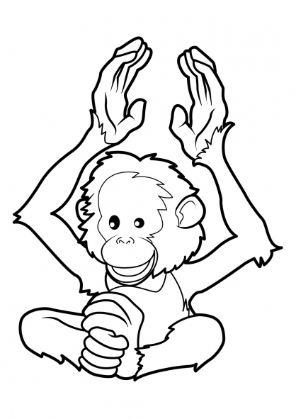 Dessin à colorier: Singe (Animaux) #14158 - Coloriages à Imprimer Gratuits