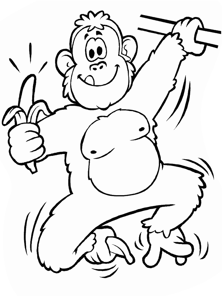 Dessin à colorier: Singe (Animaux) #14162 - Coloriages à Imprimer Gratuits