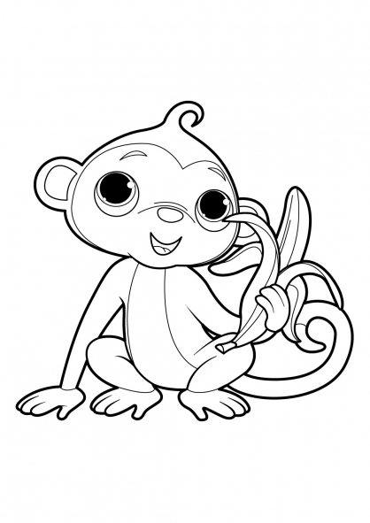 Dessin à colorier: Singe (Animaux) #14194 - Coloriages à Imprimer Gratuits