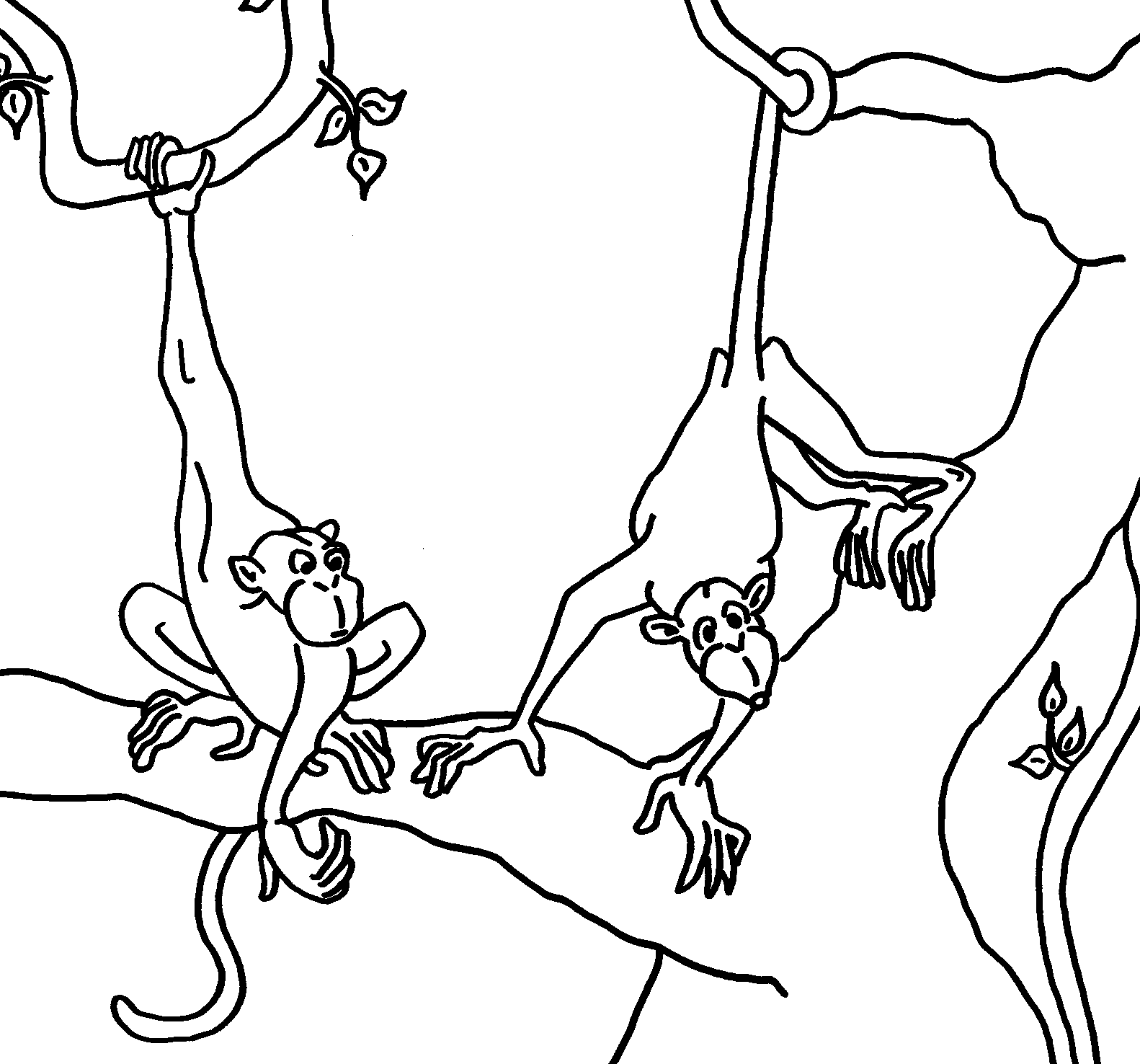 Dessin à colorier: Singe (Animaux) #14232 - Coloriages à Imprimer Gratuits