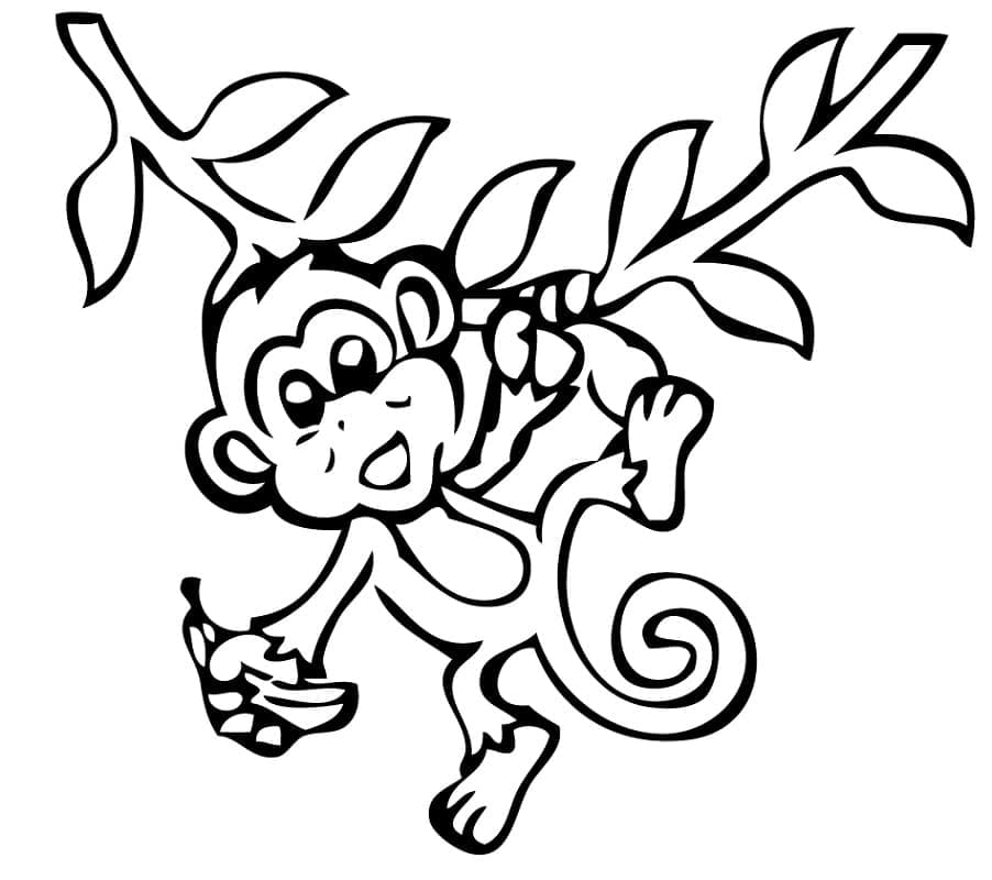 Coloriage gratuit Singe #175030 de la collection Animaux à imprimer