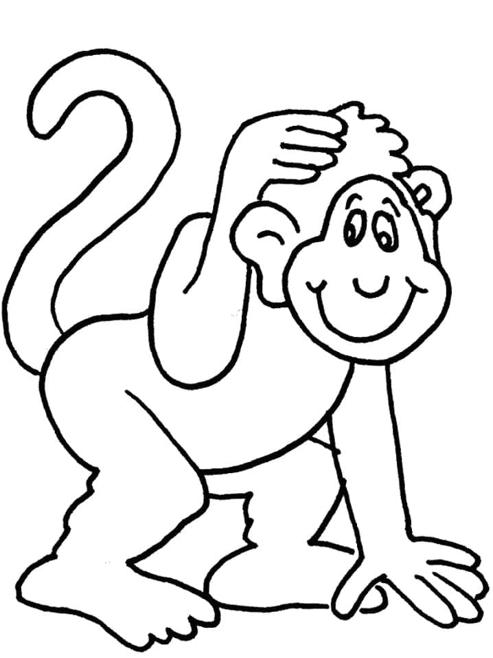 Coloriage gratuit Singe #175039 de la collection Animaux à imprimer