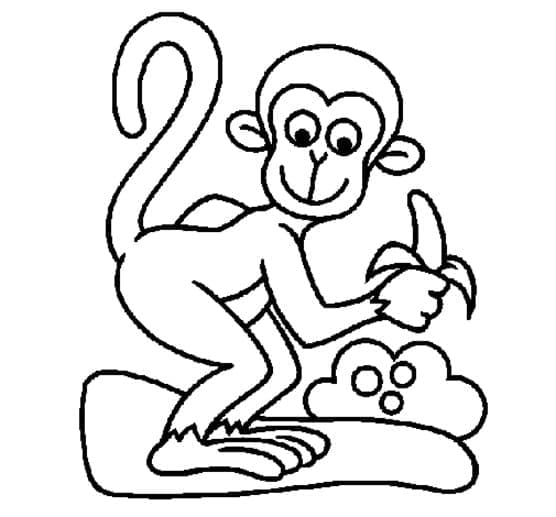 Coloriage gratuit Singe #175047 de la collection Animaux à imprimer