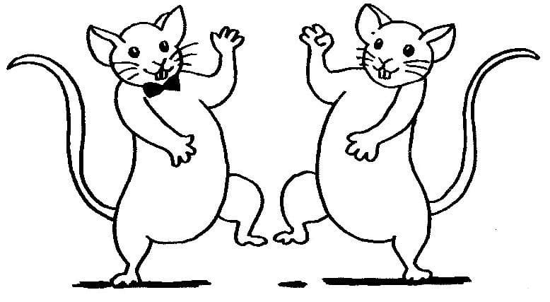 Coloriage imprimable Souris #189492 de la collection Animaux à colorier aux crayons