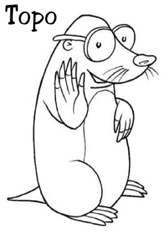 Coloriage gratuit Taupe #210778 de la collection Animaux à imprimer