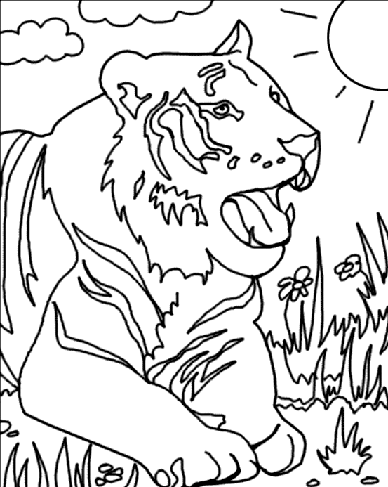 Dessin à colorier: Tigre (Animaux) #13602 - Coloriages à Imprimer Gratuits