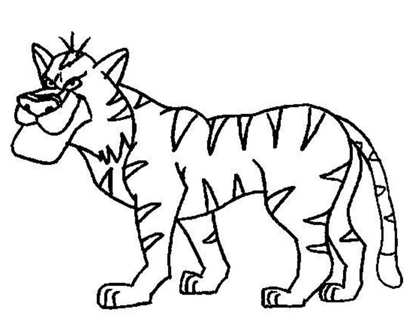 Dessin à colorier: Tigre (Animaux) #13715 - Coloriages à Imprimer Gratuits