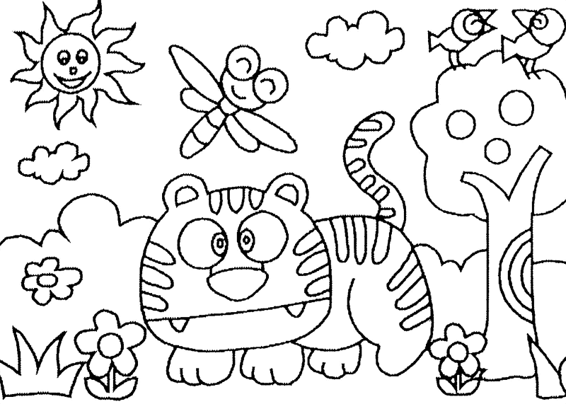 Dessin à colorier: Tigre (Animaux) #13745 - Coloriages à Imprimer Gratuits