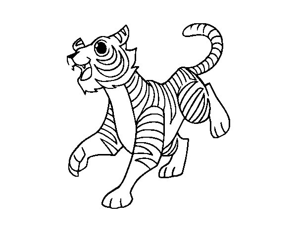 Dessin à colorier: Tigre (Animaux) #13770 - Coloriages à Imprimer Gratuits