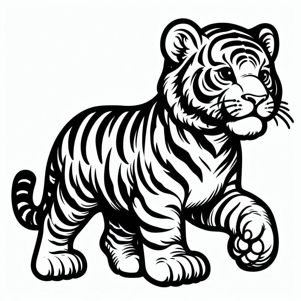 Coloriage gratuit Tigre #216767 de la collection Animaux à imprimer