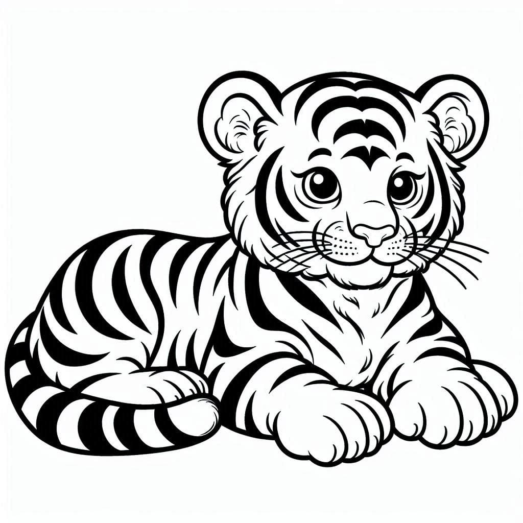 Coloriage gratuit pour enfants et adultes Tigre #216769, collection Animaux