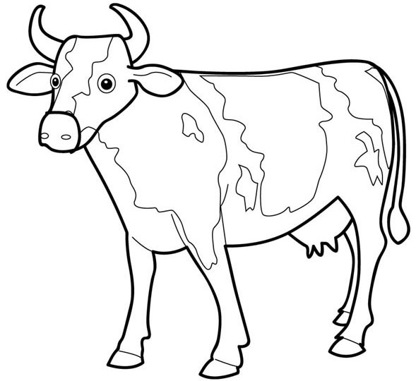 Dessin à colorier: Vache (Animaux) #13190 - Coloriages à Imprimer Gratuits