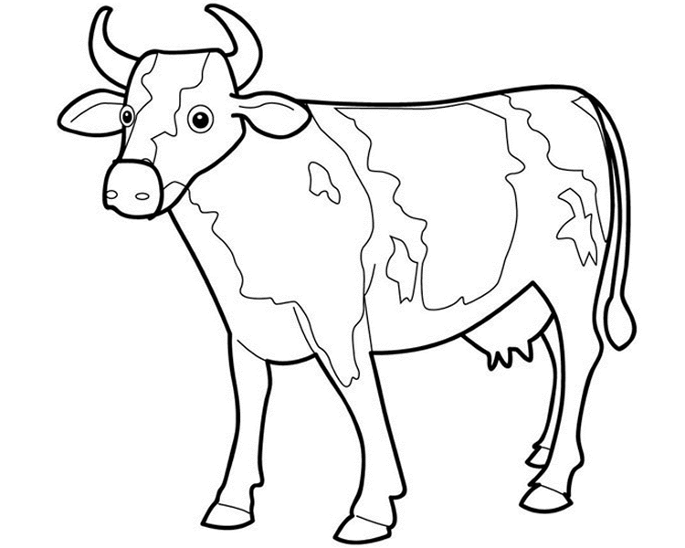 Dessin à colorier: Vache (Animaux) #13197 - Coloriages à Imprimer Gratuits