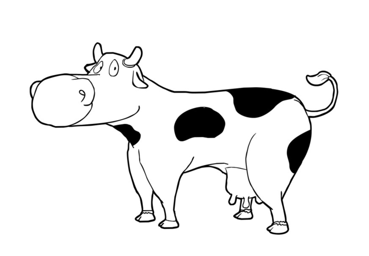 Dessin à colorier: Vache (Animaux) #13226 - Coloriages à Imprimer Gratuits