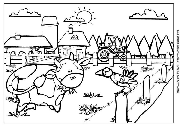 Dessin à colorier: Vache (Animaux) #13262 - Coloriages à Imprimer Gratuits