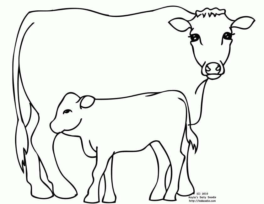 Dessin à colorier: Vache (Animaux) #13282 - Coloriages à Imprimer Gratuits