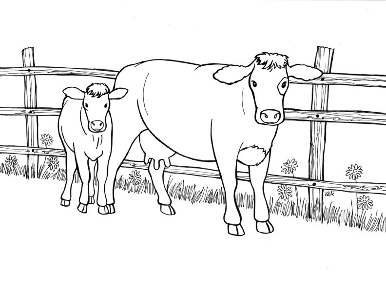 Dessin à colorier: Vache (Animaux) #13292 - Coloriages à Imprimer Gratuits