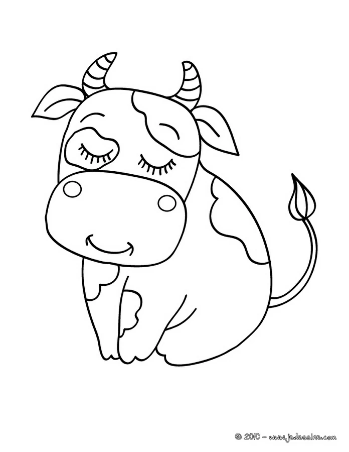 Coloriage gratuit Vache #1370 de la collection Animaux à imprimer