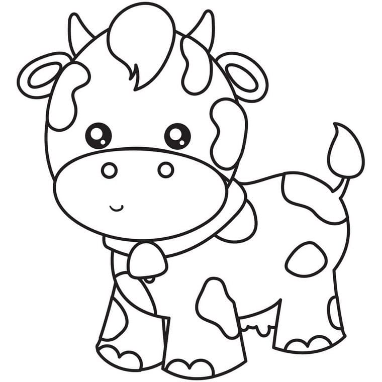 Coloriage imprimable Vache #178301 de la collection Animaux à colorier aux crayons
