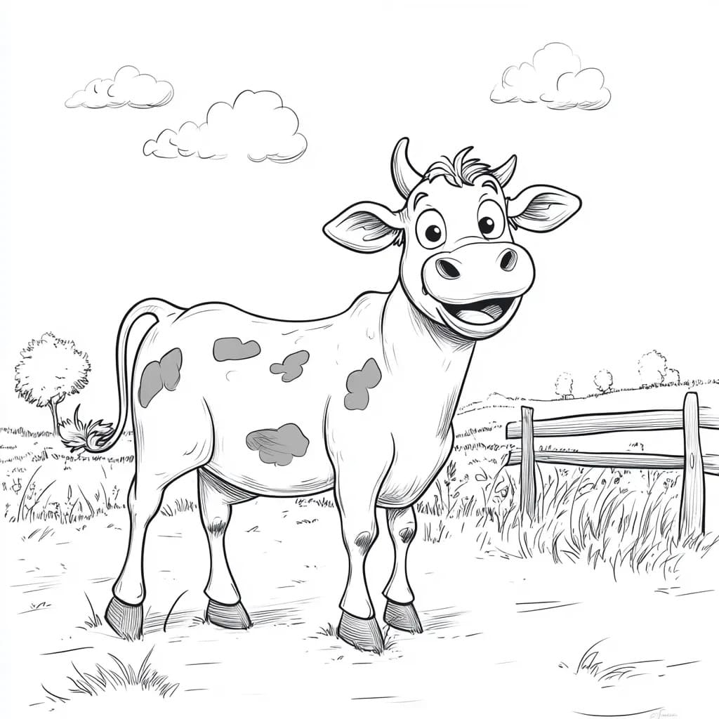 Coloriage à imprimer Vache #217657 de la série Animaux, gratuit pour enfants et adultes