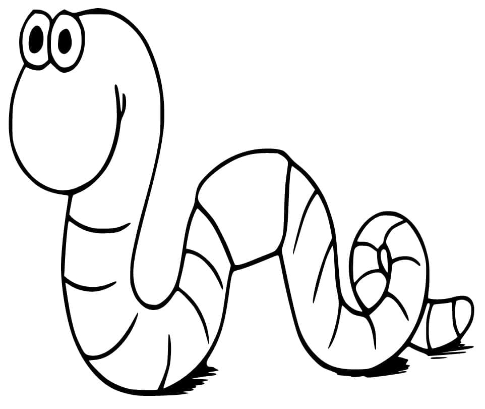 Illustration au trait Ver de terre #214594 de la collection Animaux à colorier gratuitement