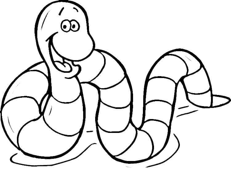 Coloriage gratuit Ver de terre #214599 de la collection Animaux à imprimer