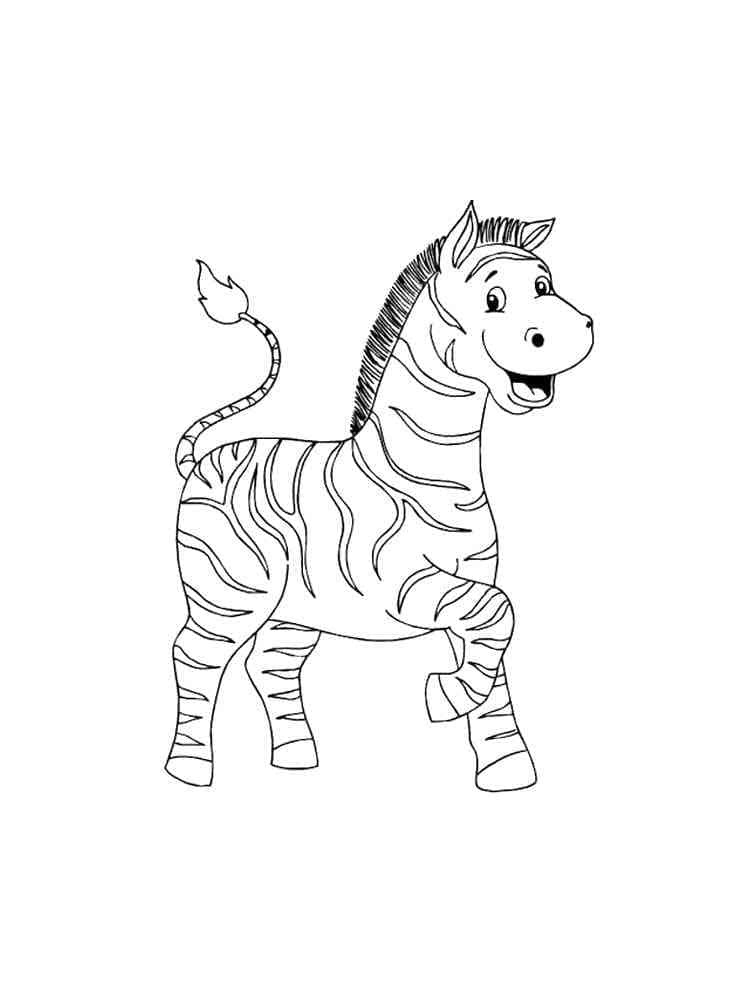 Coloriage imprimable Zèbre #197145 de la collection Animaux à colorier aux crayons