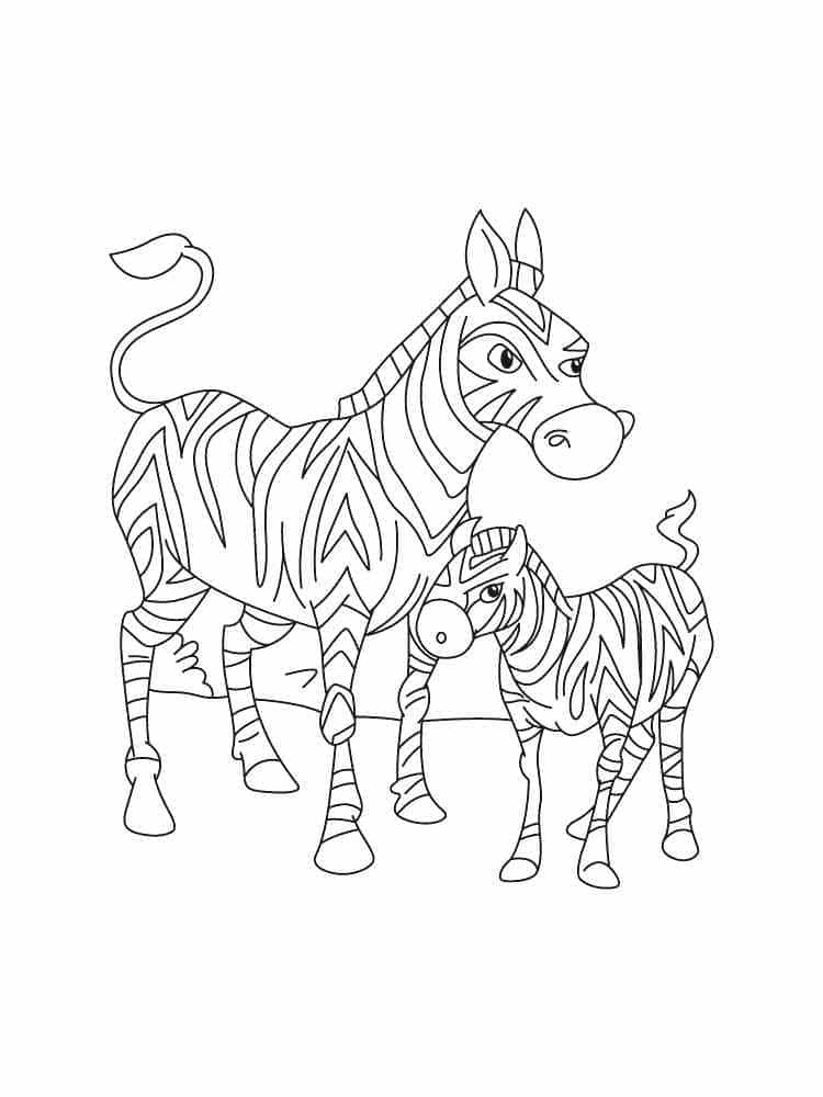 Coloriage gratuit pour enfants et adultes Zèbre #197154, collection Animaux